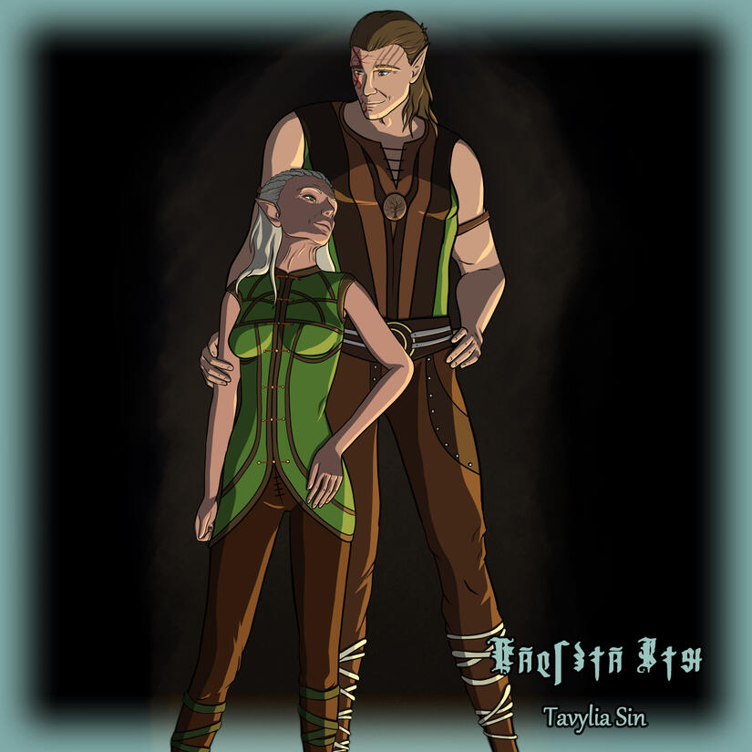 Halsin and Jaheira from the Winter Wonderland Zine